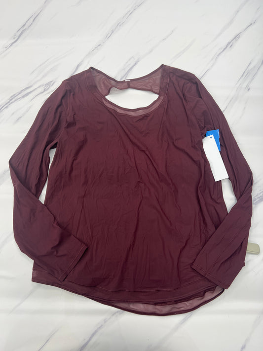 Athletic Top Long Sleeve Crewneck By Lululemon In Maroon, Size: 12