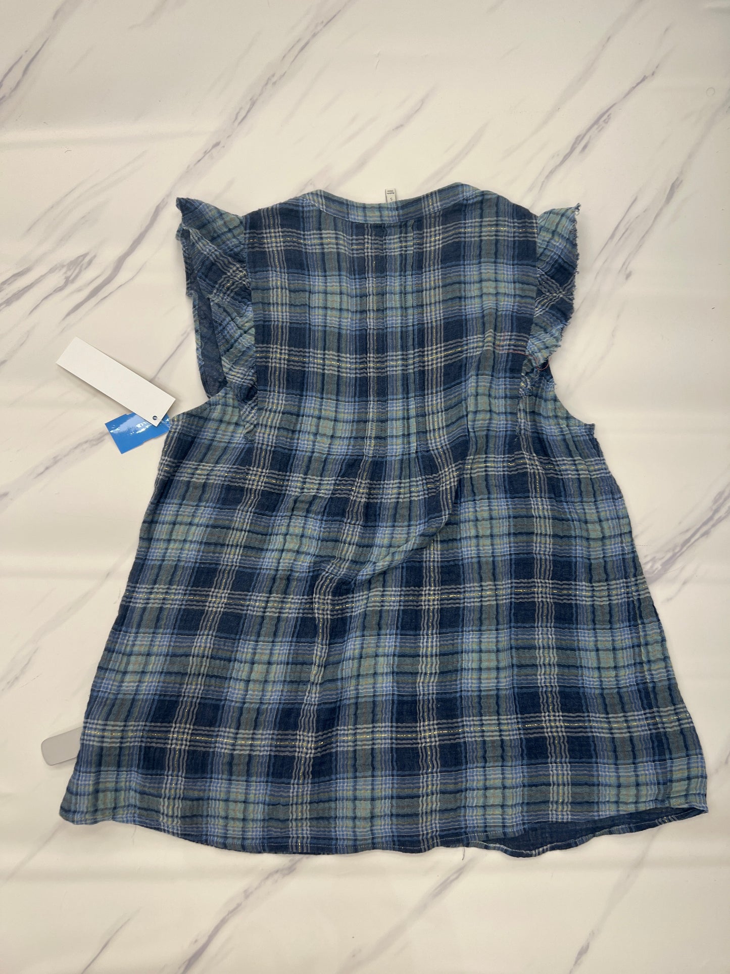 Top Sleeveless By Joie In Plaid Pattern, Size: S