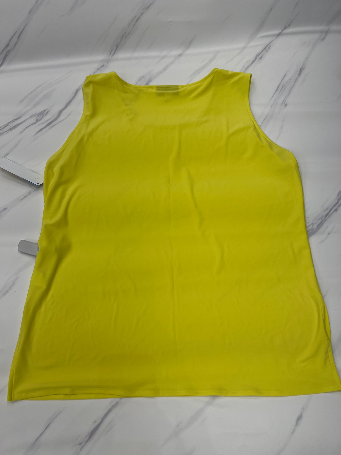 Top Sleeveless By Caroline Rose In Yellow, Size: 1x