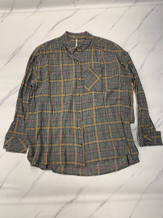 Top Long Sleeve By Free People In Plaid Pattern, Size: S