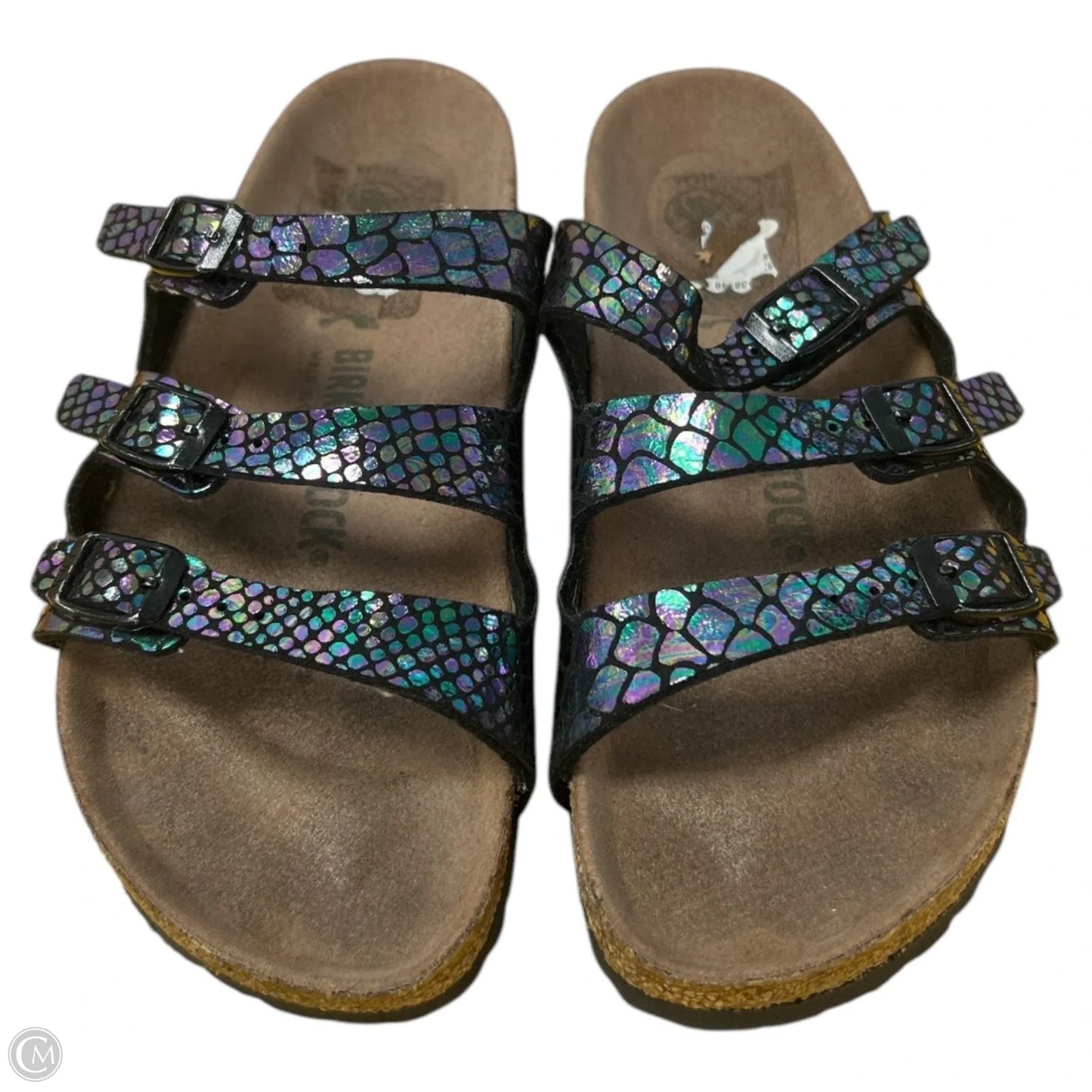 Sandals Flats By Birkenstock In Blue & Green, Size: 7