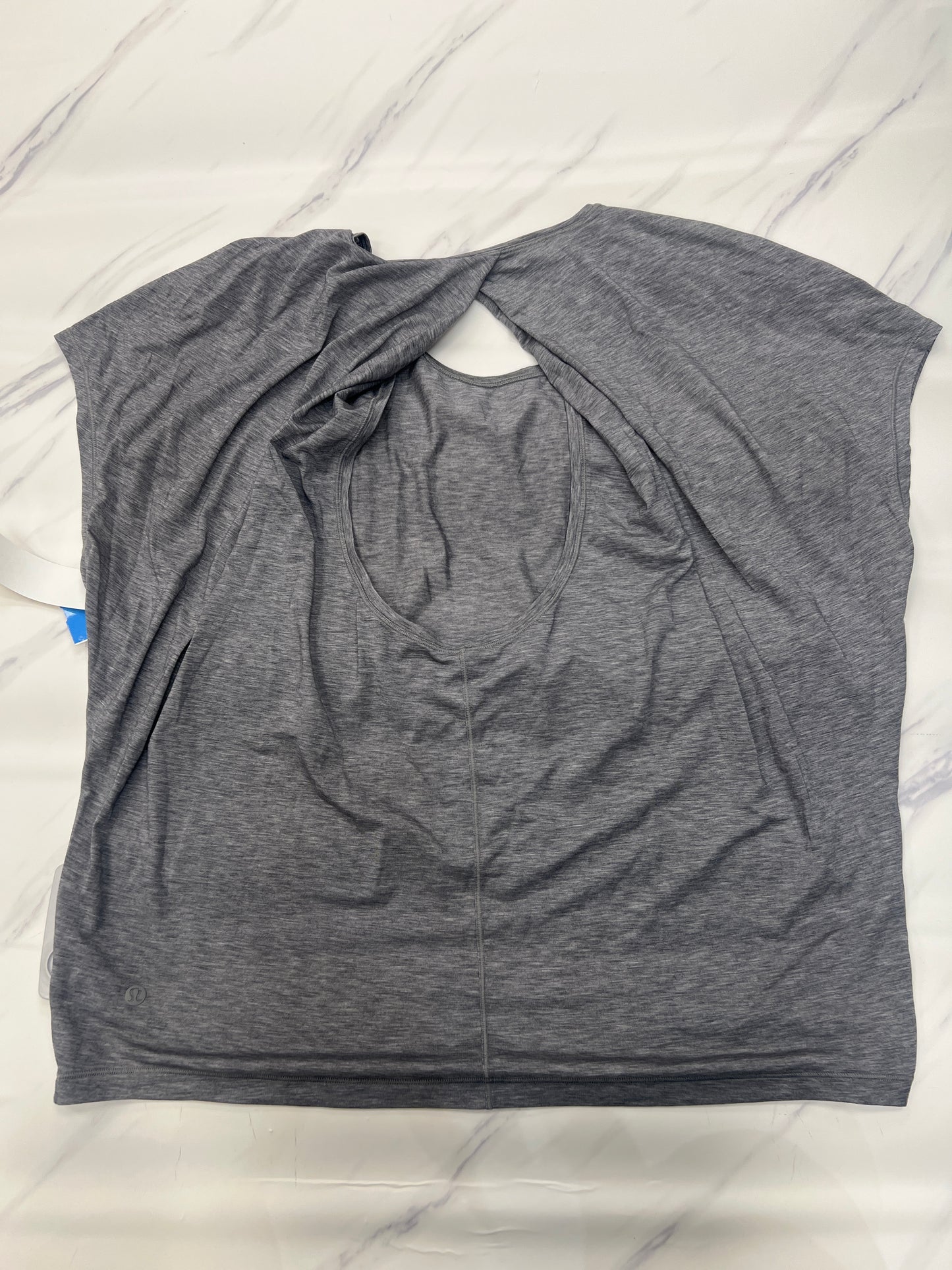 Athletic Top Short Sleeve By Lululemon In Grey, Size: 8