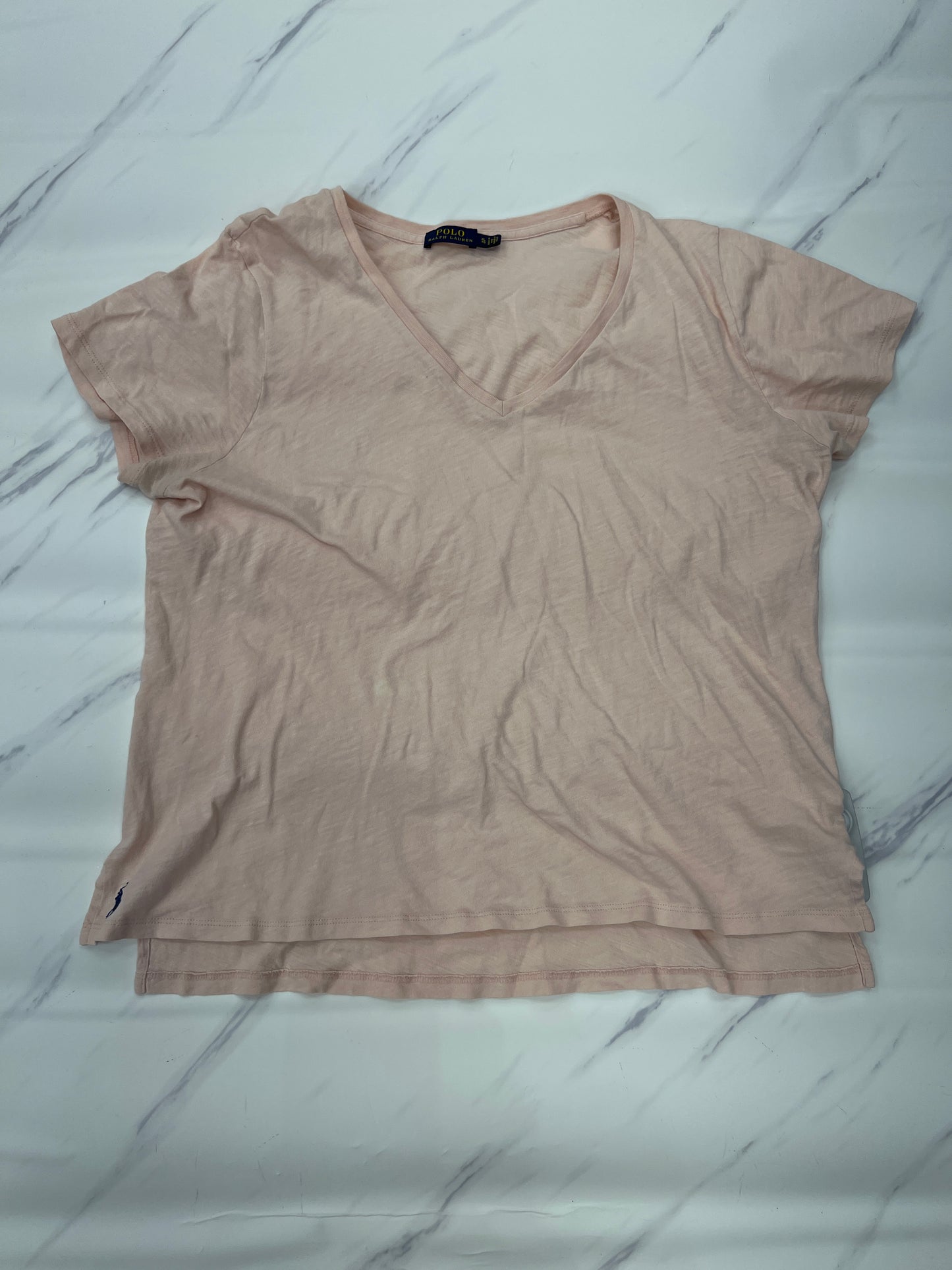 Top Short Sleeve By Polo Ralph Lauren In Peach, Size: Xl