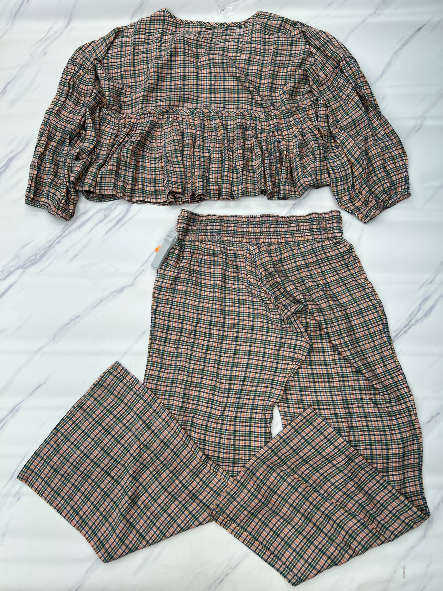 Pants Set 2pc By Clothes Mentor In Plaid Pattern, Size: Xl