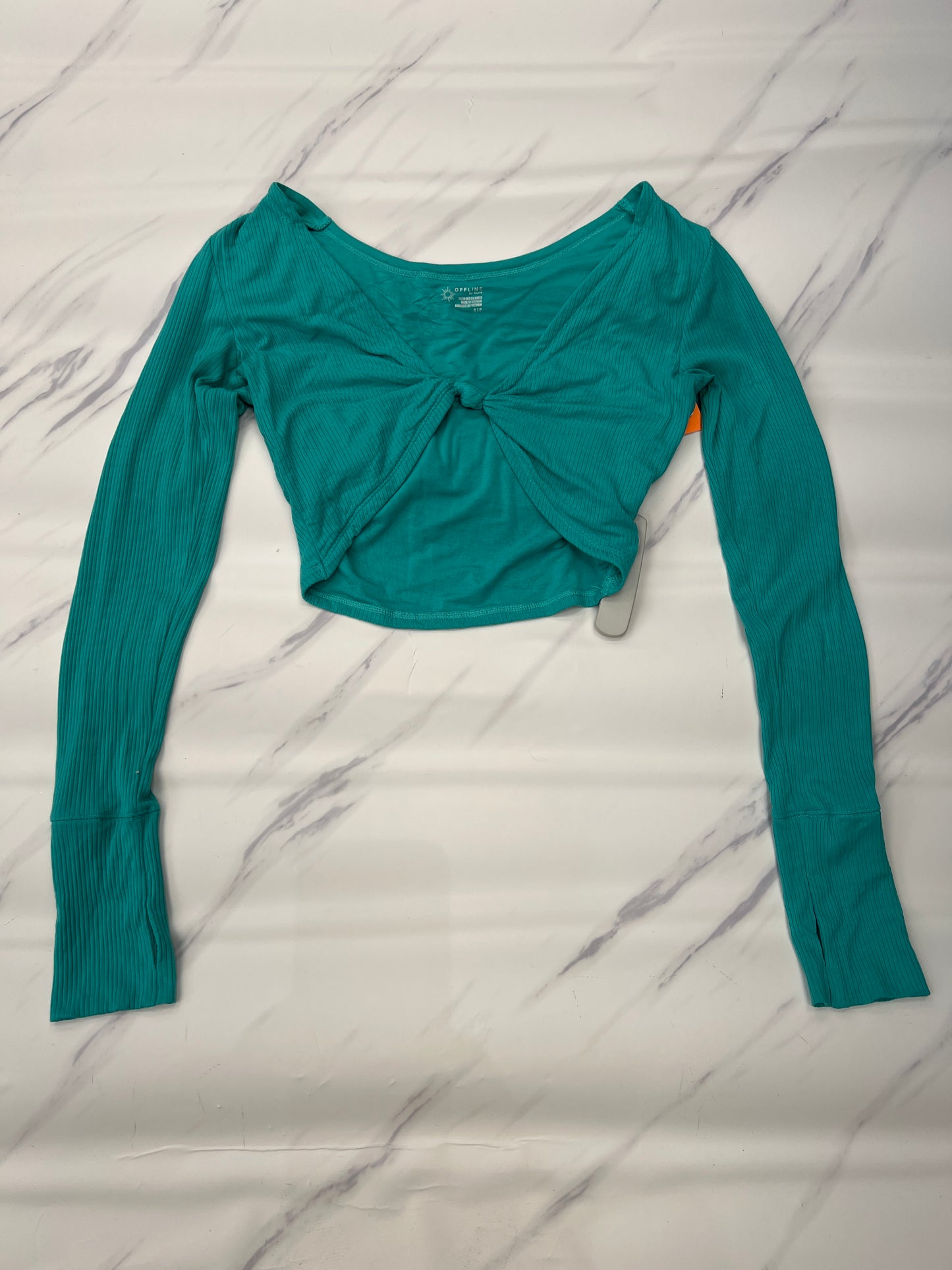 Top Long Sleeve Basic By Aerie In Green, Size: S