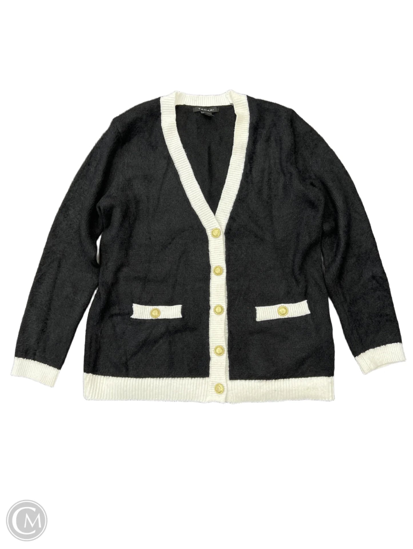 Sweater Cardigan By T Tahari In Black, Size: L