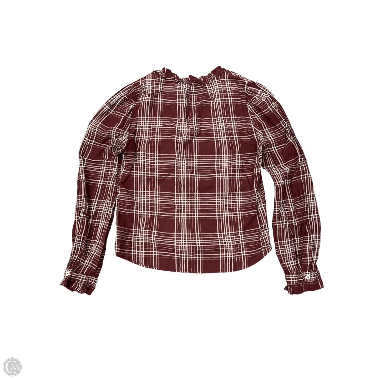 Top Long Sleeve By Evereve In Maroon, Size: S