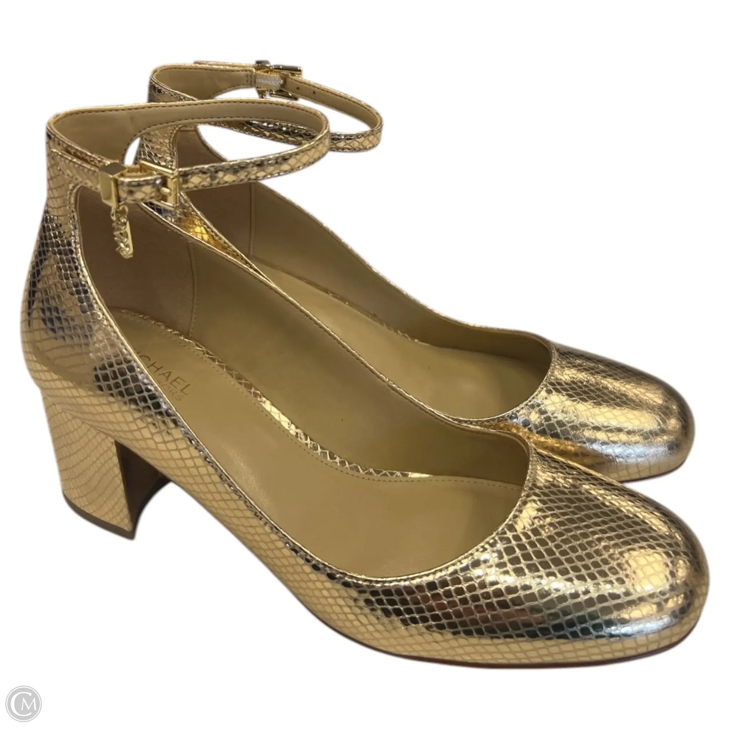 Shoes Heels Block By Michael By Michael Kors In Gold, Size: 7.5