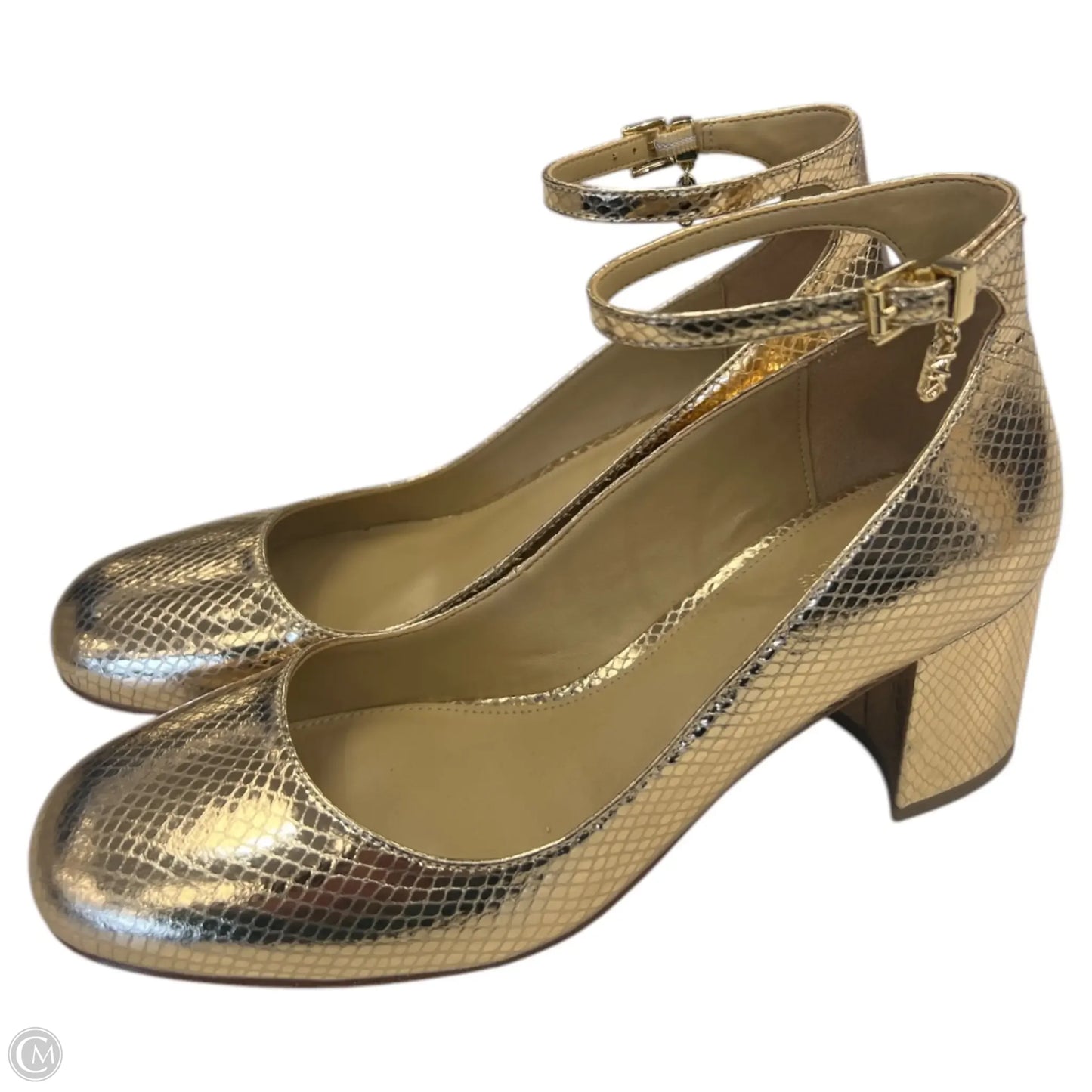 Shoes Heels Block By Michael By Michael Kors In Gold, Size: 7.5