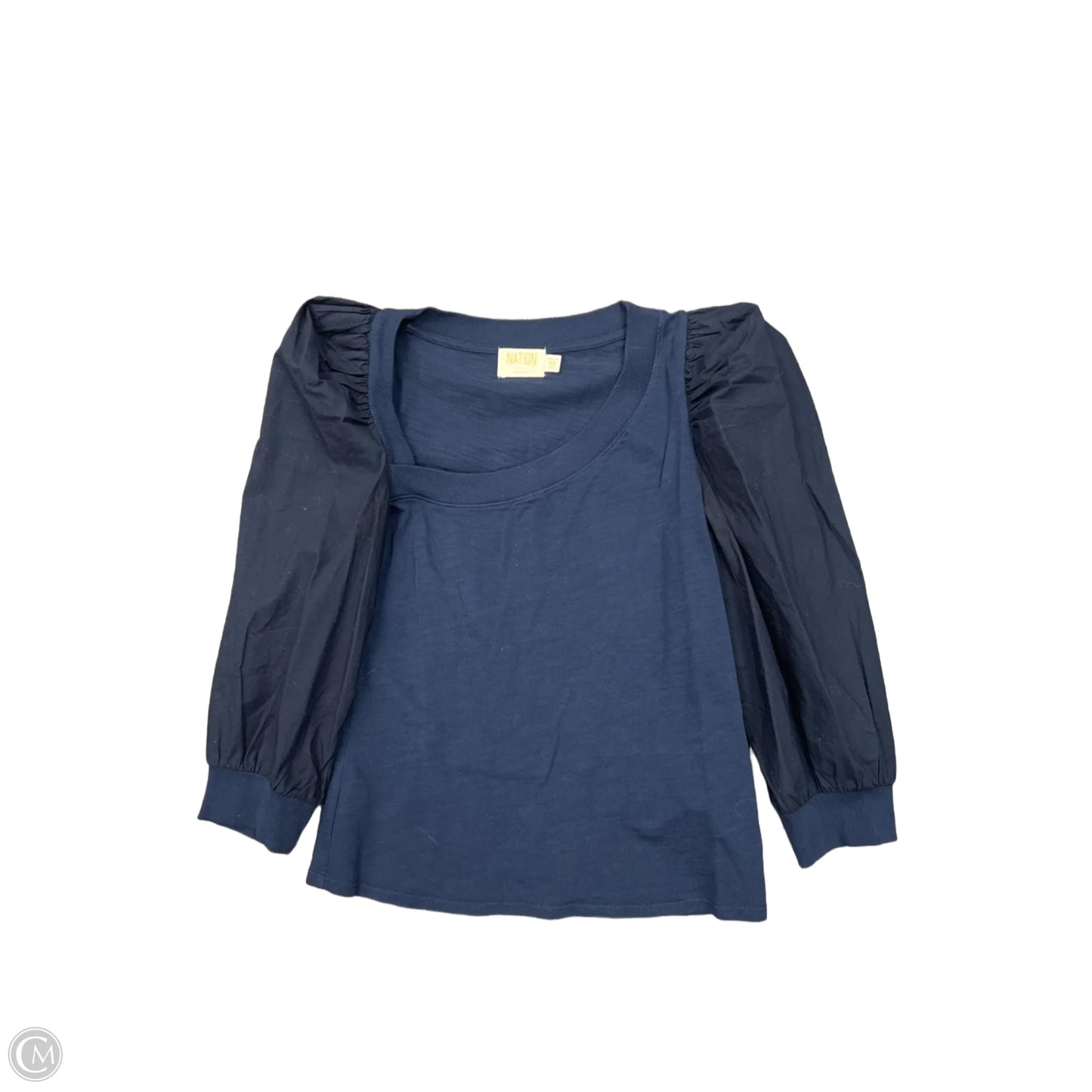 Top Long Sleeve By Nation In Blue, Size: XS