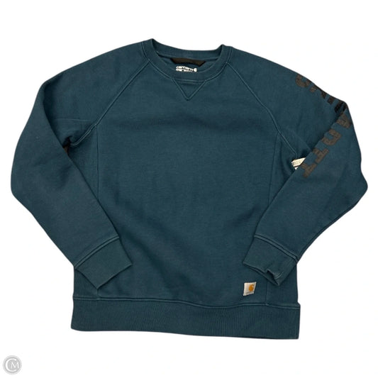 Athletic Sweatshirt Crewneck By Carhartt In Teal, Size: M