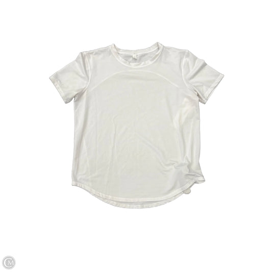 Athletic Top Short Sleeve By Lululemon In White, Size: 6