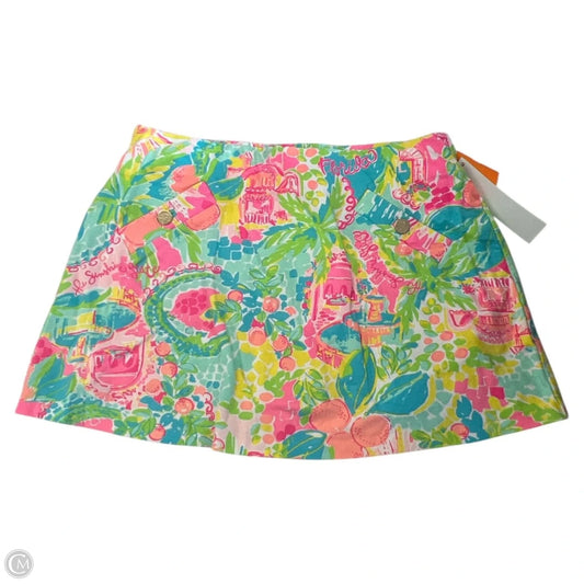 Skort Designer By Lilly Pulitzer In Green & Pink, Size: M