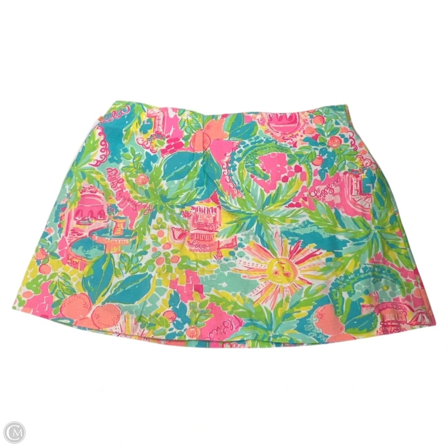 Skort Designer By Lilly Pulitzer In Green & Pink, Size: M