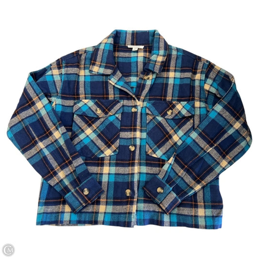 Jacket Shirt By Beachlunchlounge In Plaid Pattern, Size: S