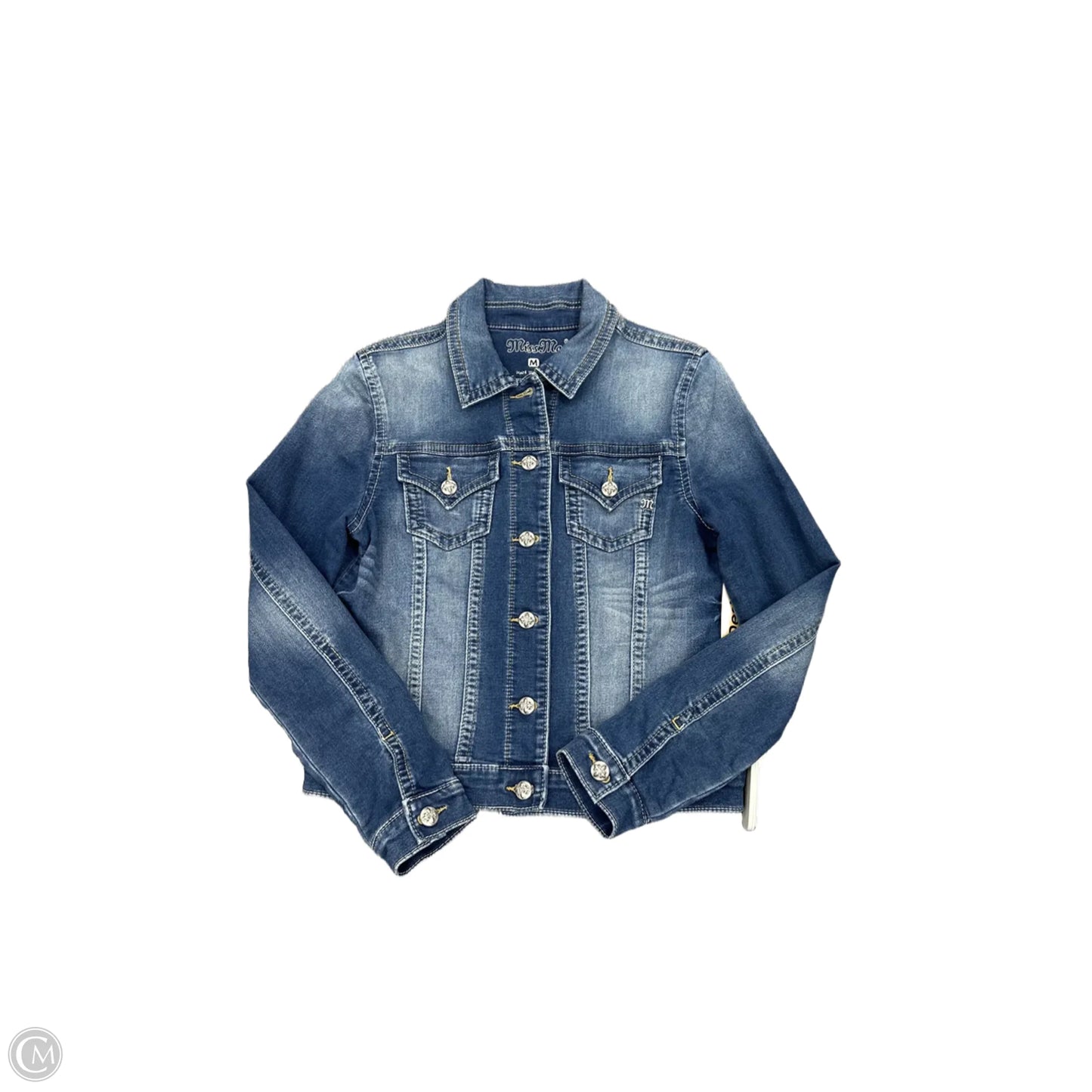 Jacket Denim By Miss Me In Blue, Size: M