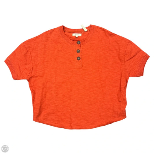 Top Short Sleeve By Madewell In Orange, Size: M