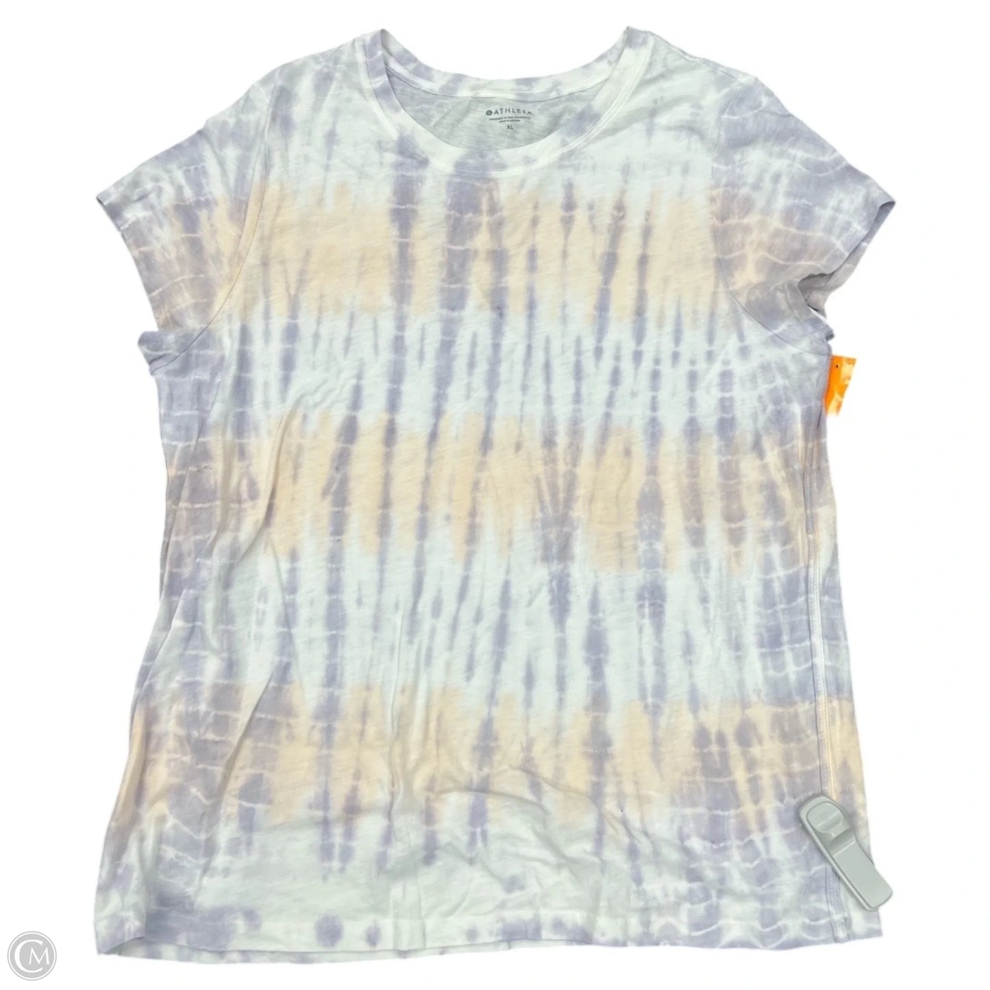 Athletic Top Short Sleeve By Athleta In Tie Dye Print, Size: Xl