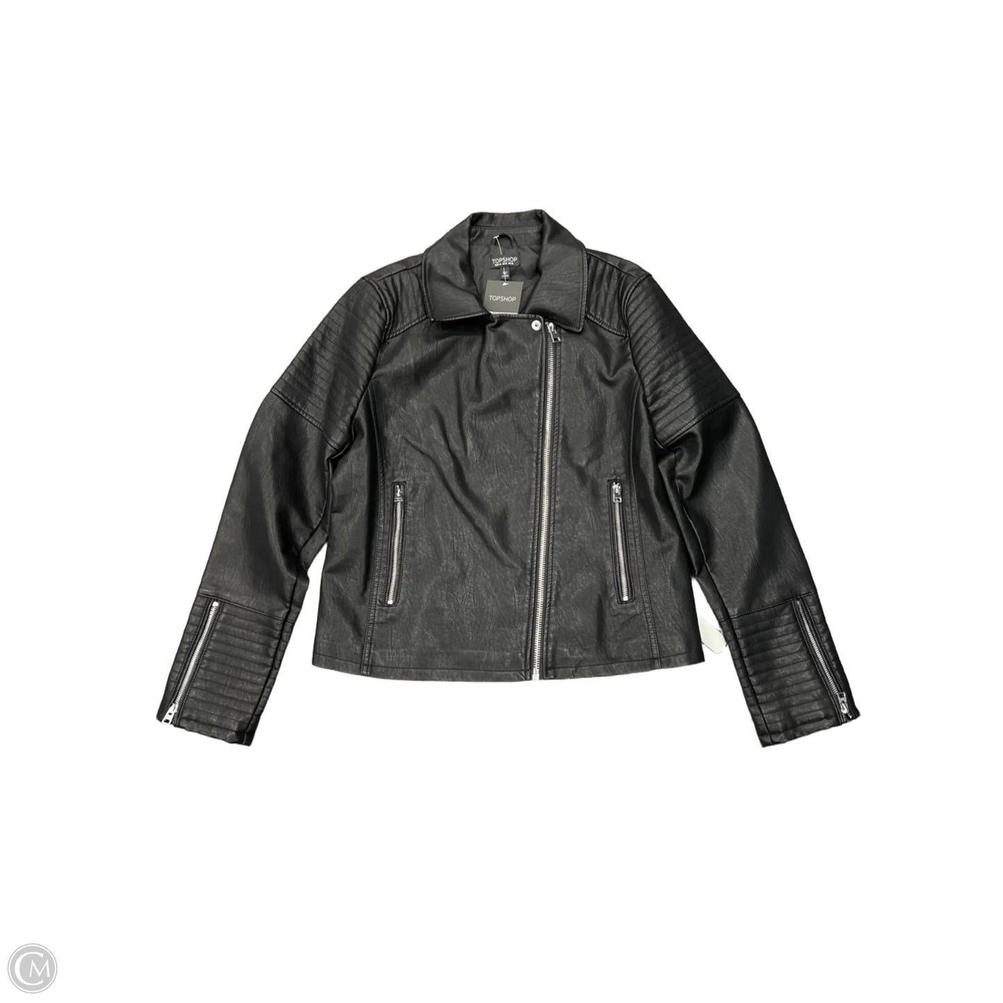 Jacket Moto By Top Shop In Black, Size: 12