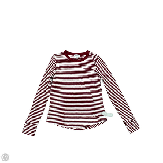 Top Long Sleeve By Evereve In Striped Pattern, Size: M