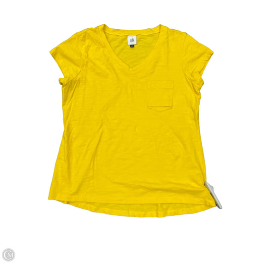 Top Short Sleeve By Cabi In Yellow, Size: L