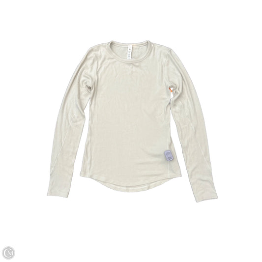 Athletic Top Long Sleeve Crewneck By Lululemon In Beige, Size: 4