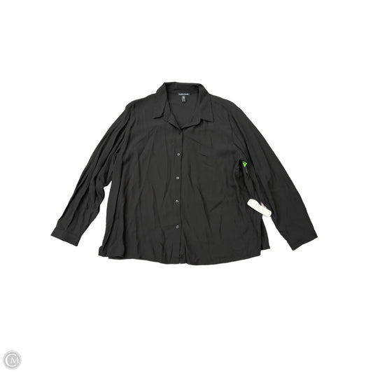Top Long Sleeve Designer By Eileen Fisher In Black, Size: L