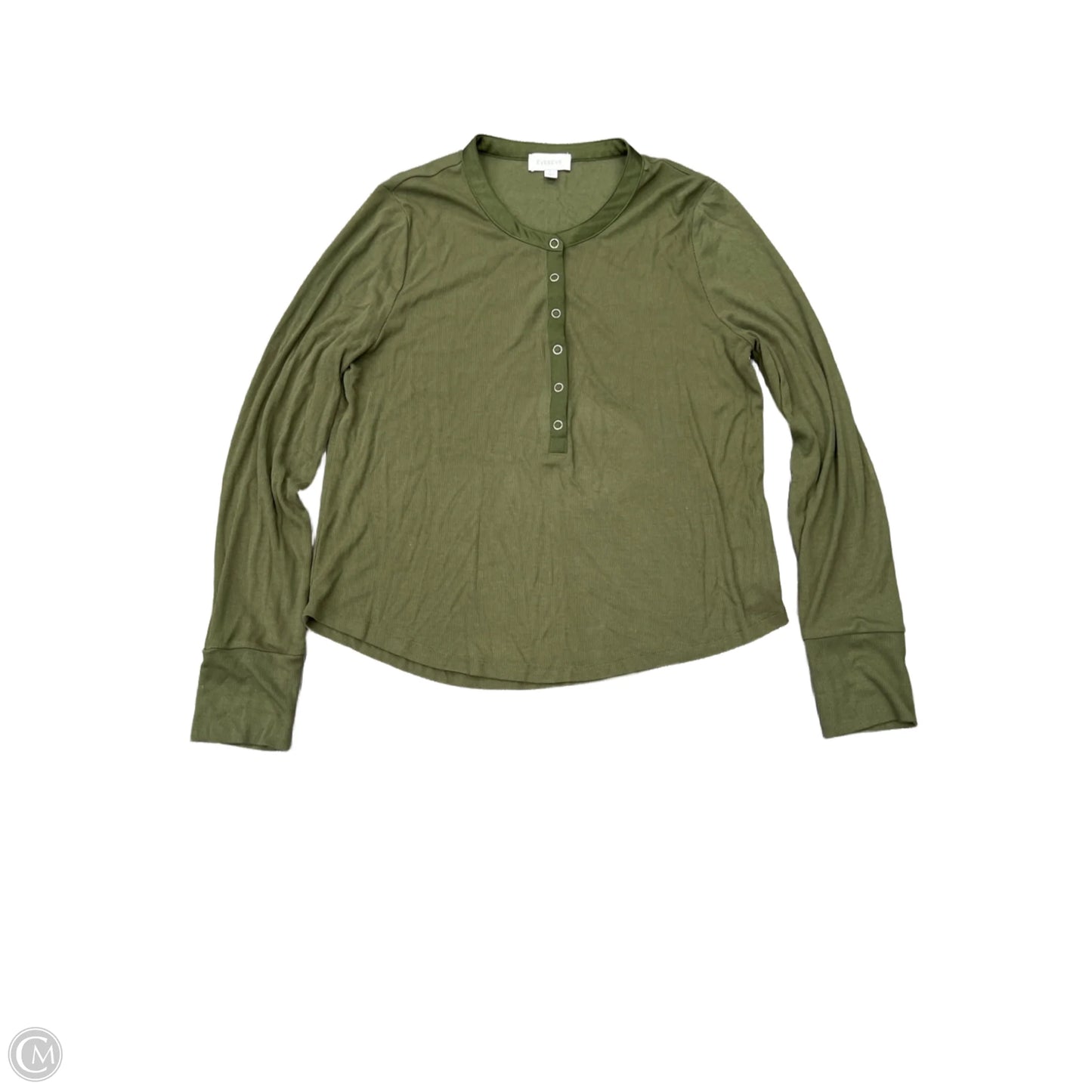 Top Long Sleeve By Evereve In Green, Size: L
