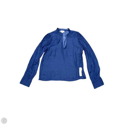Top Long Sleeve By Evereve In Blue, Size: M