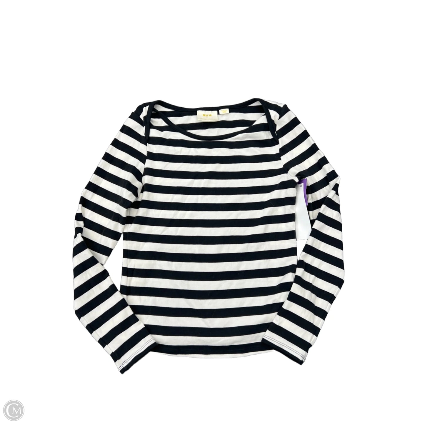 Top Long Sleeve By Maeve In Black & White, Size: M