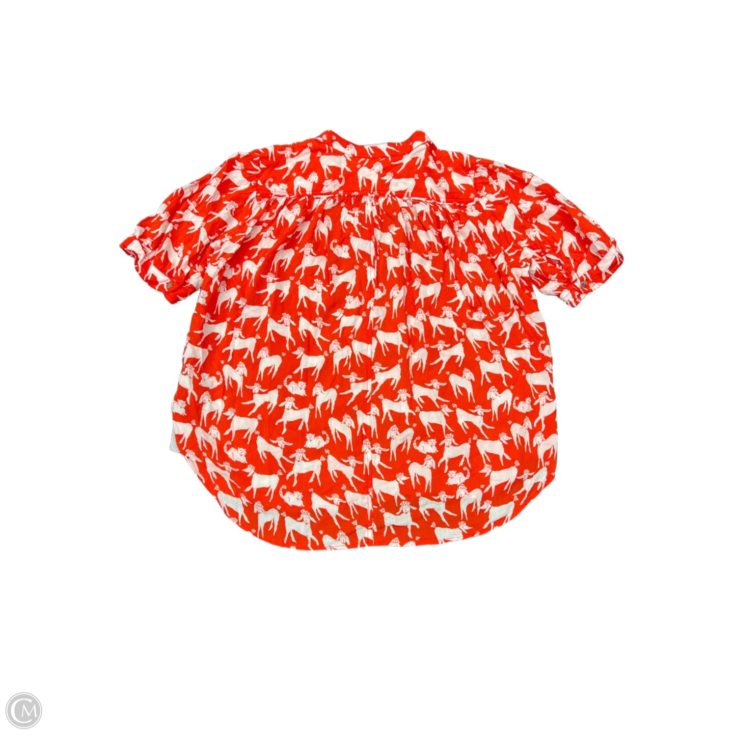 Top Short Sleeve By Anthropologie In Orange, Size: M