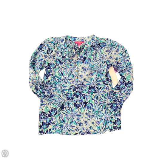Top Long Sleeve Designer By Lilly Pulitzer In Blue, Size: Xs