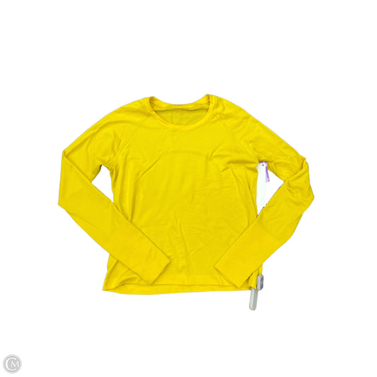 Athletic Top Long Sleeve Crewneck By Lululemon In Yellow, Size: 10