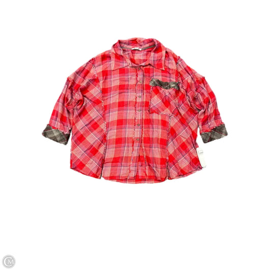 Top 3/4 Sleeve By Free People In Red, Size: Xs