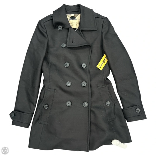 Coat Luxury Designer By Burberry In Black, Size: 2