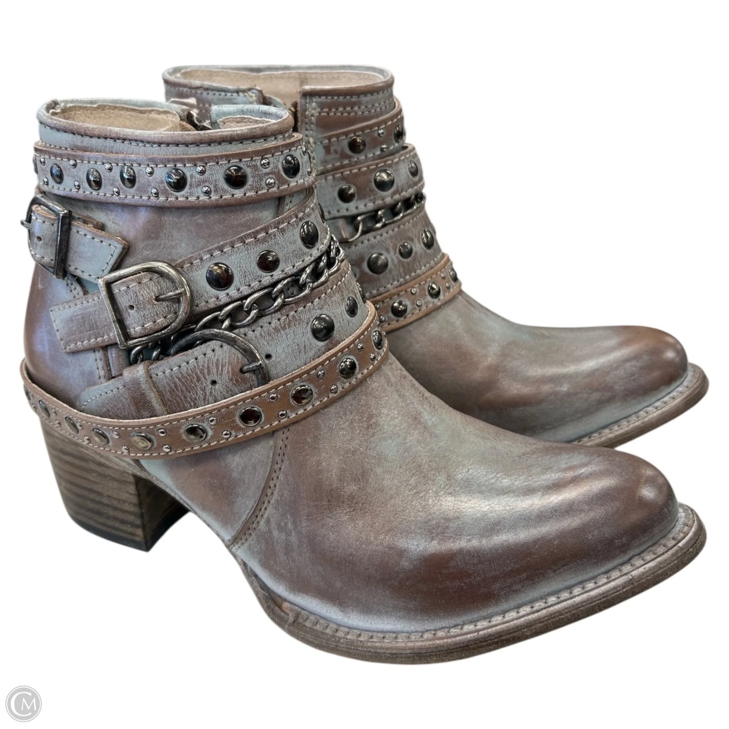 Boots Ankle Flats By Freebird In Grey, Size: 7