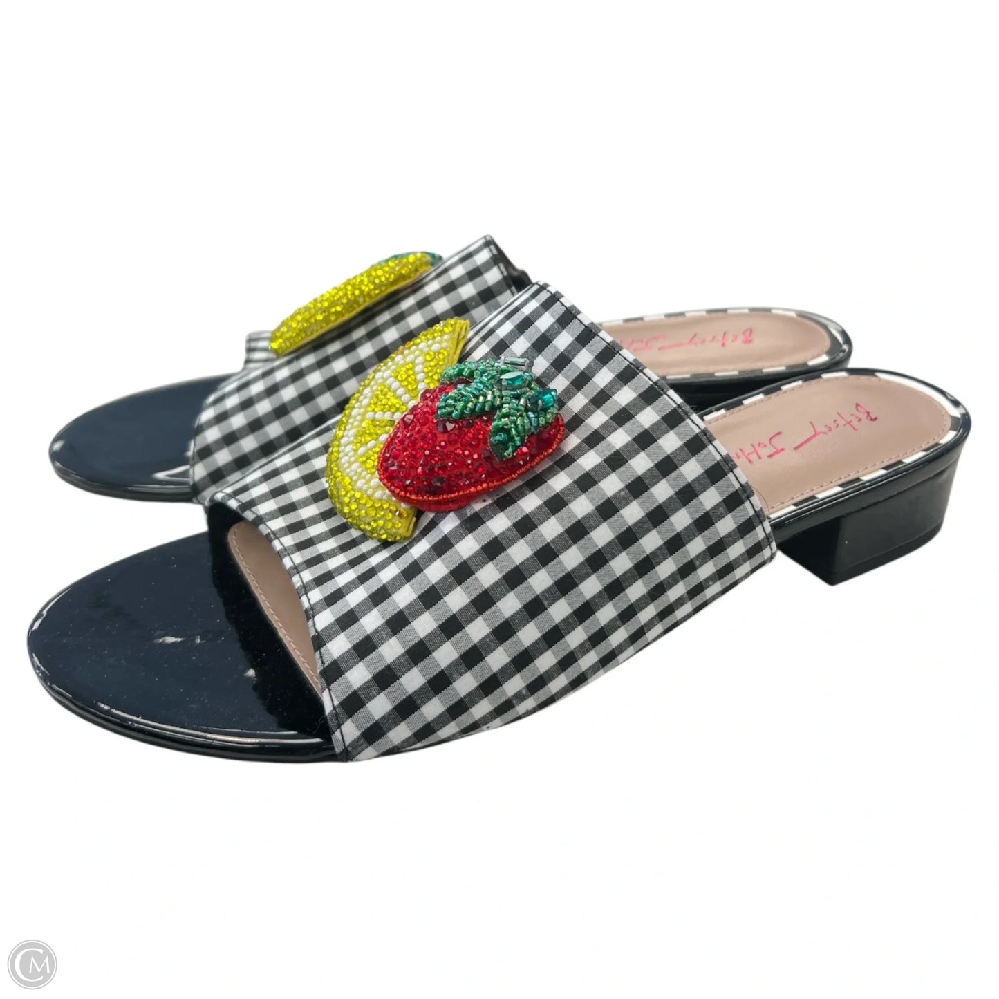 Sandals Flats By Betsey Johnson In Checkered Pattern, Size: 11
