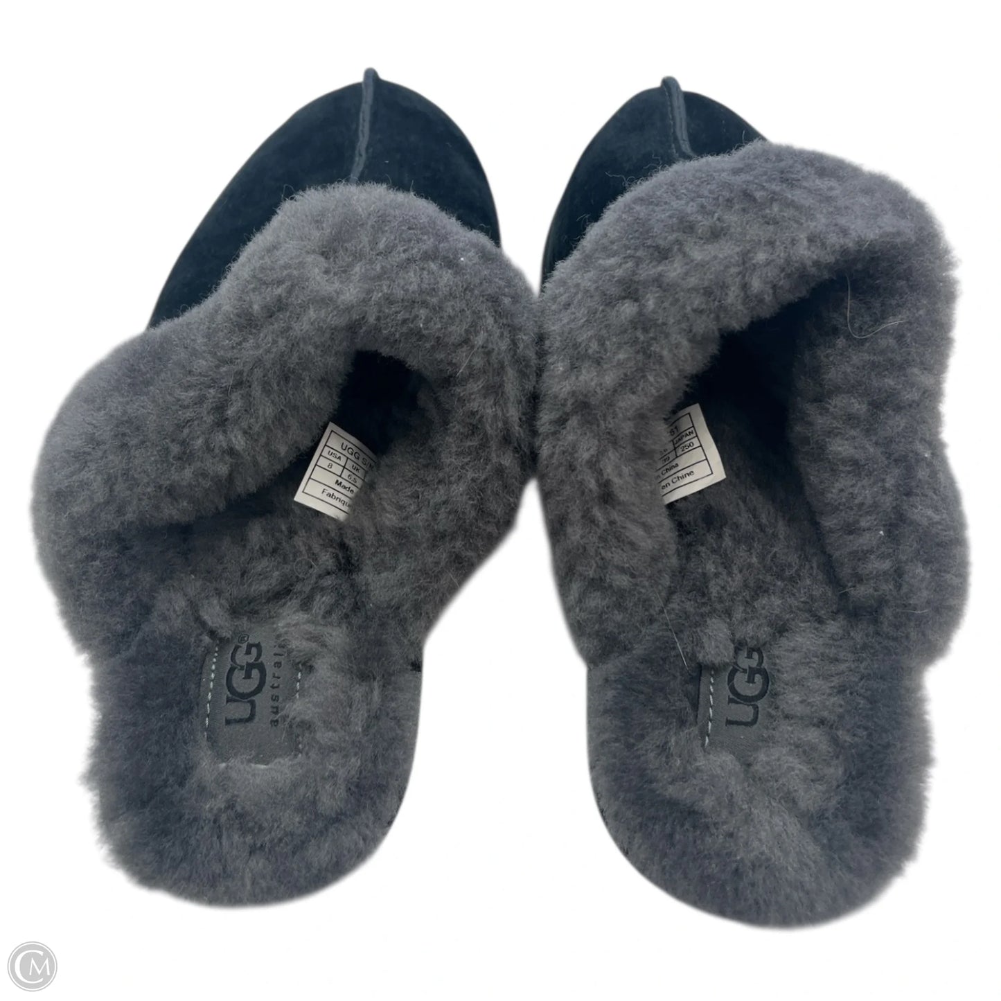 Slippers Designer By Ugg In Black, Size: 8