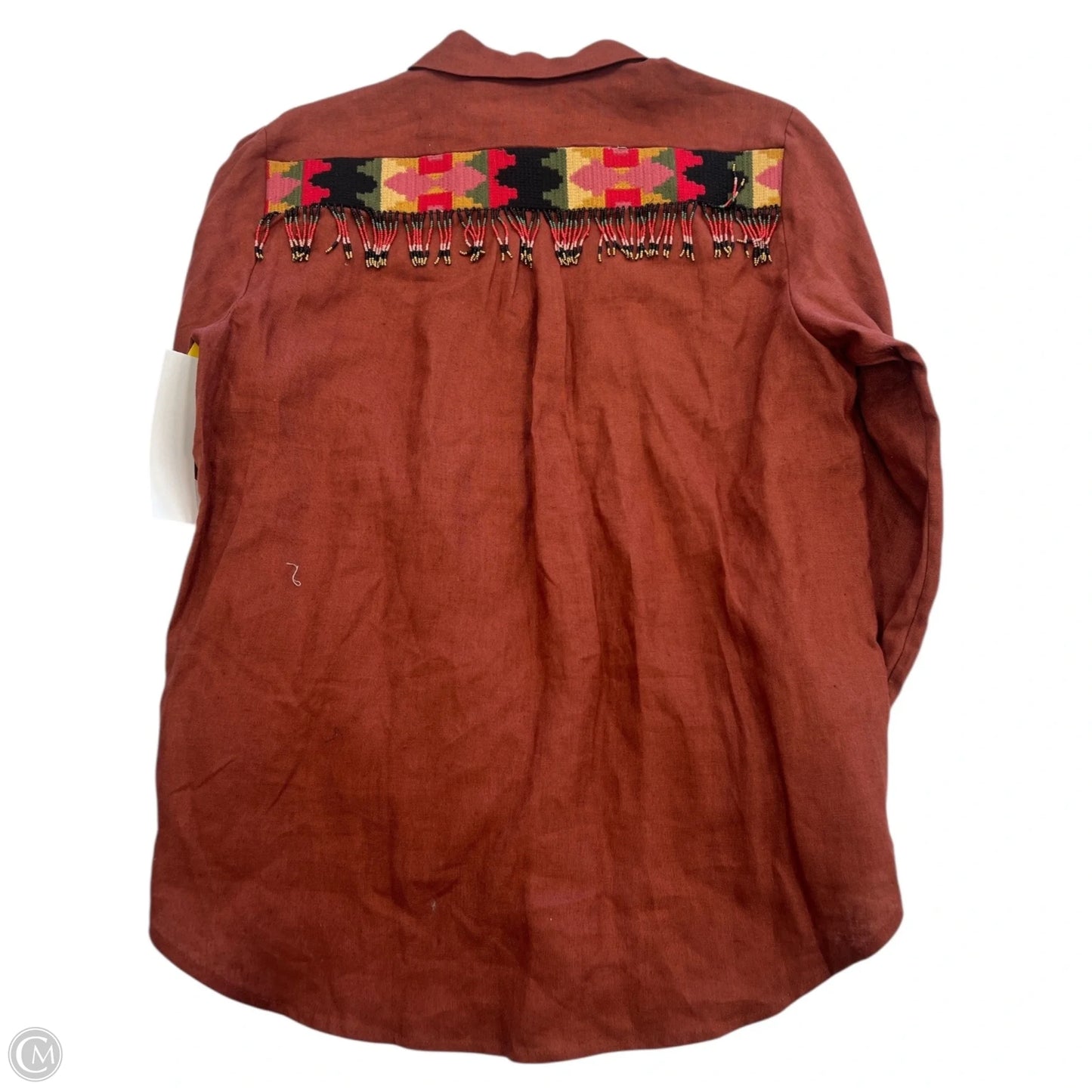 Top Long Sleeve By Farm Rio In Brown, Size: S