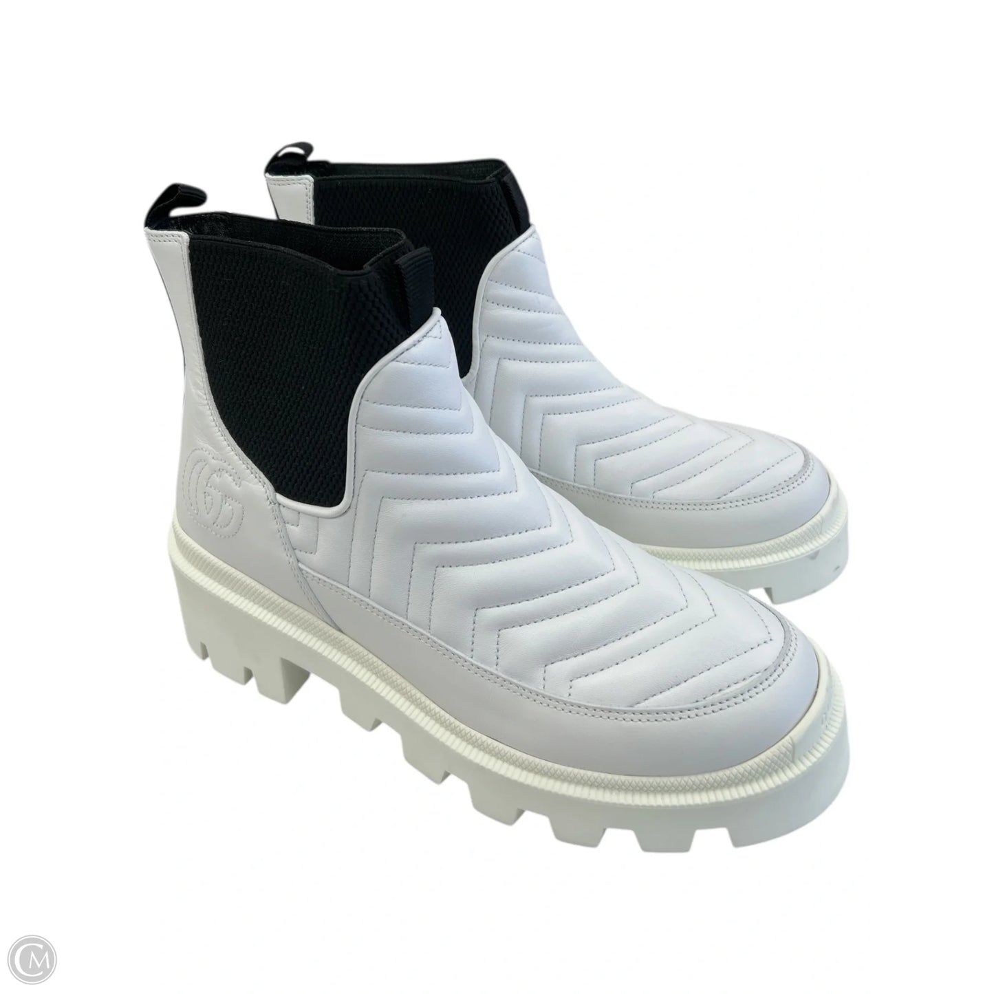 Boots Luxury Designer By Gucci In White, Size: 8