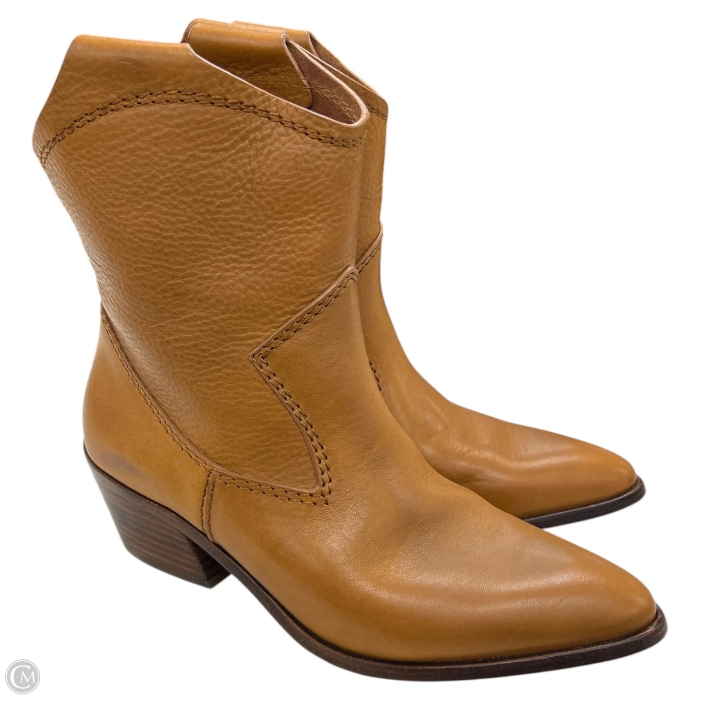 Boots Ankle Heels By Cma In Brown, Size: 8.5