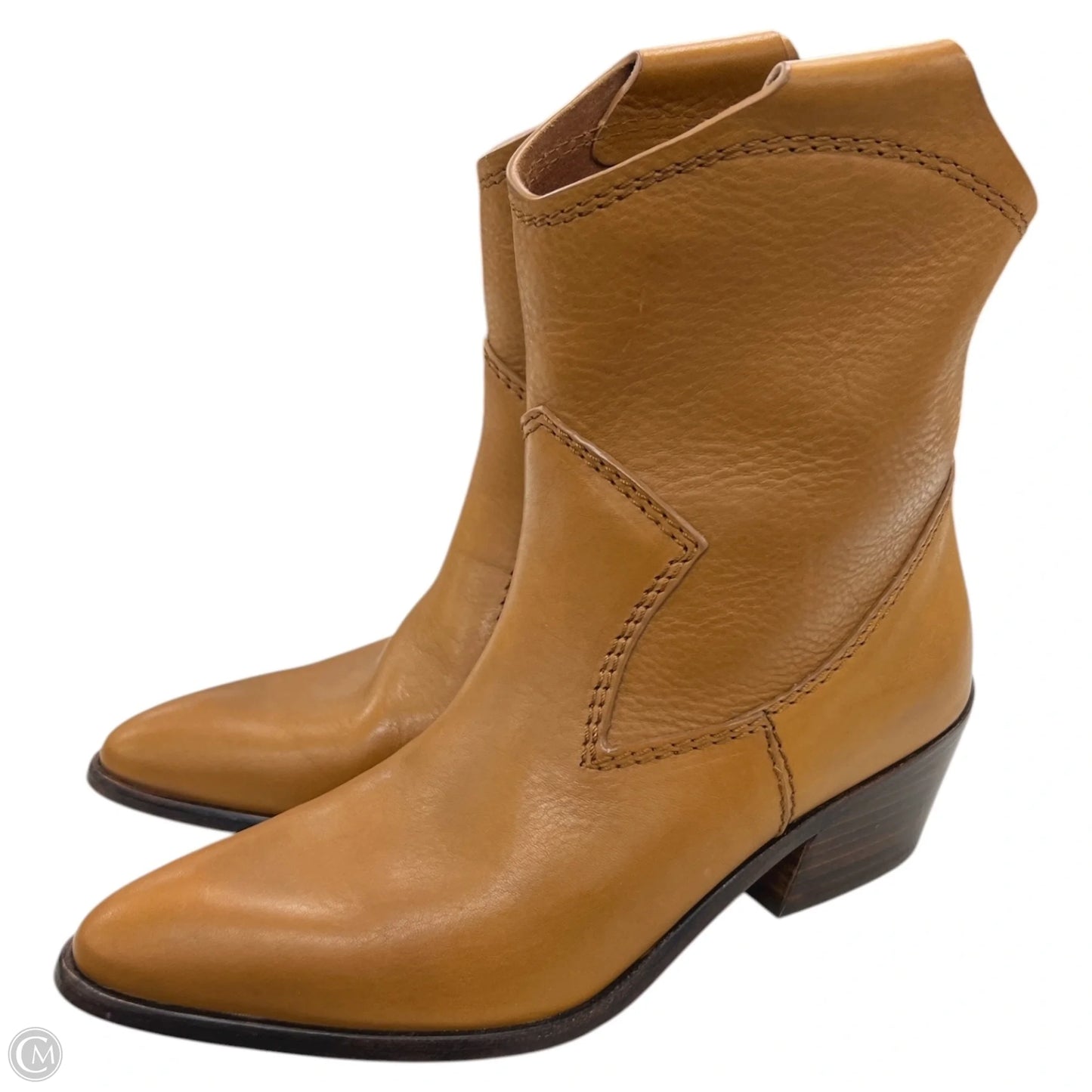 Boots Ankle Heels By Cma In Brown, Size: 8.5