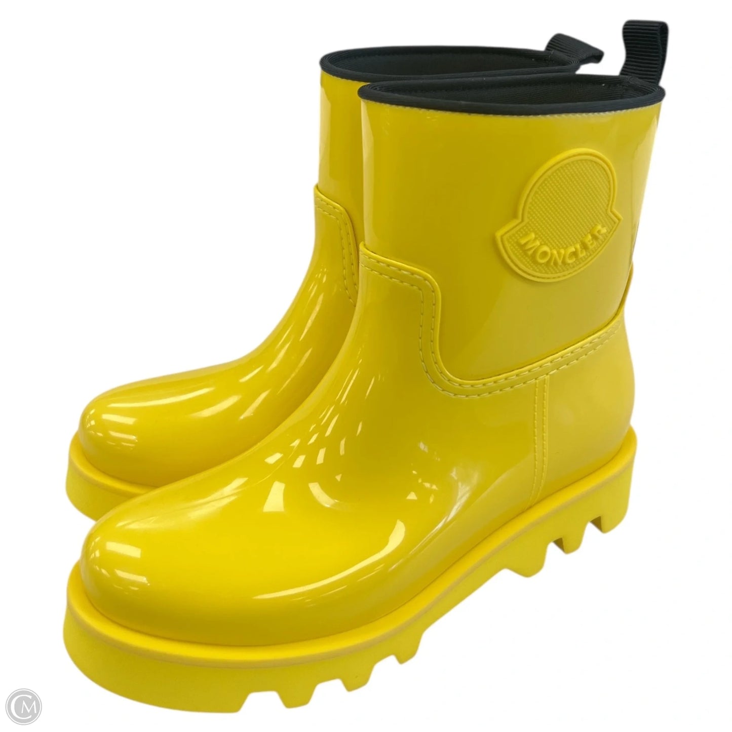 Boots Luxury Designer By Moncler In Yellow, Size: 7