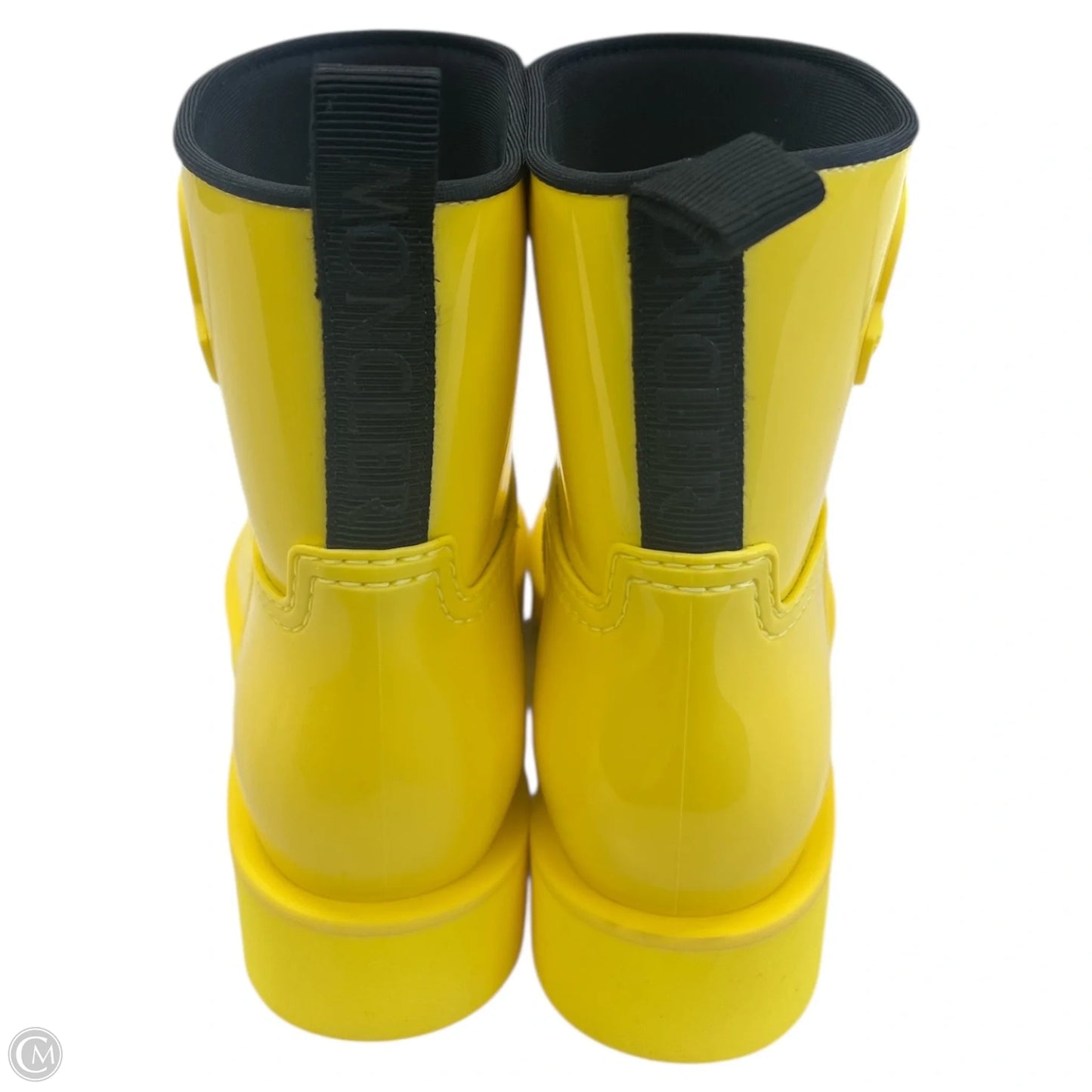 Boots Luxury Designer By Moncler In Yellow, Size: 7