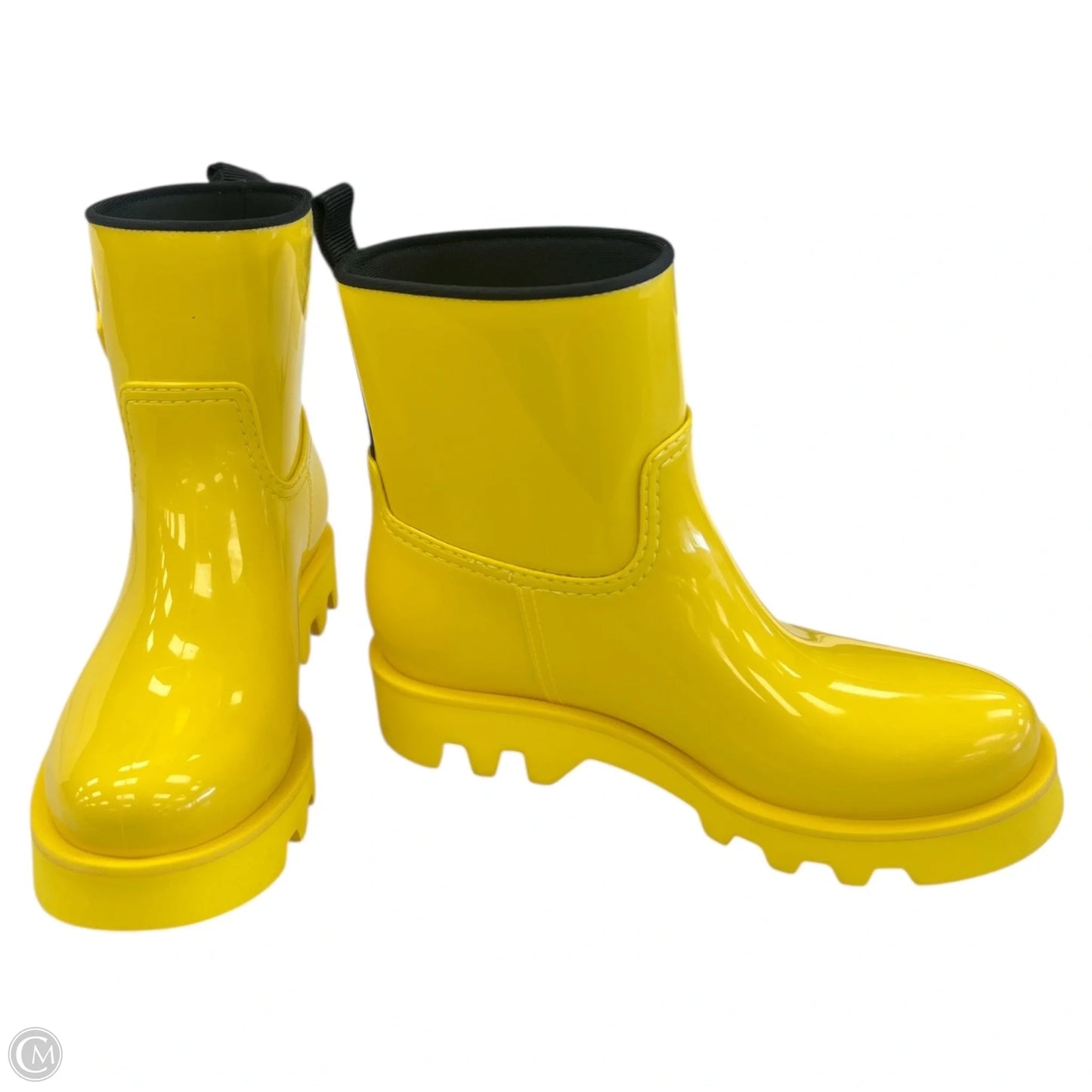 Boots Luxury Designer By Moncler In Yellow, Size: 7