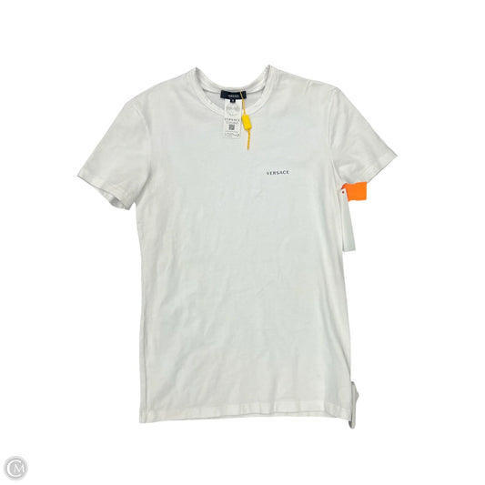 Top Short Sleeve Luxury Designer By Versace In White, Size: Xs