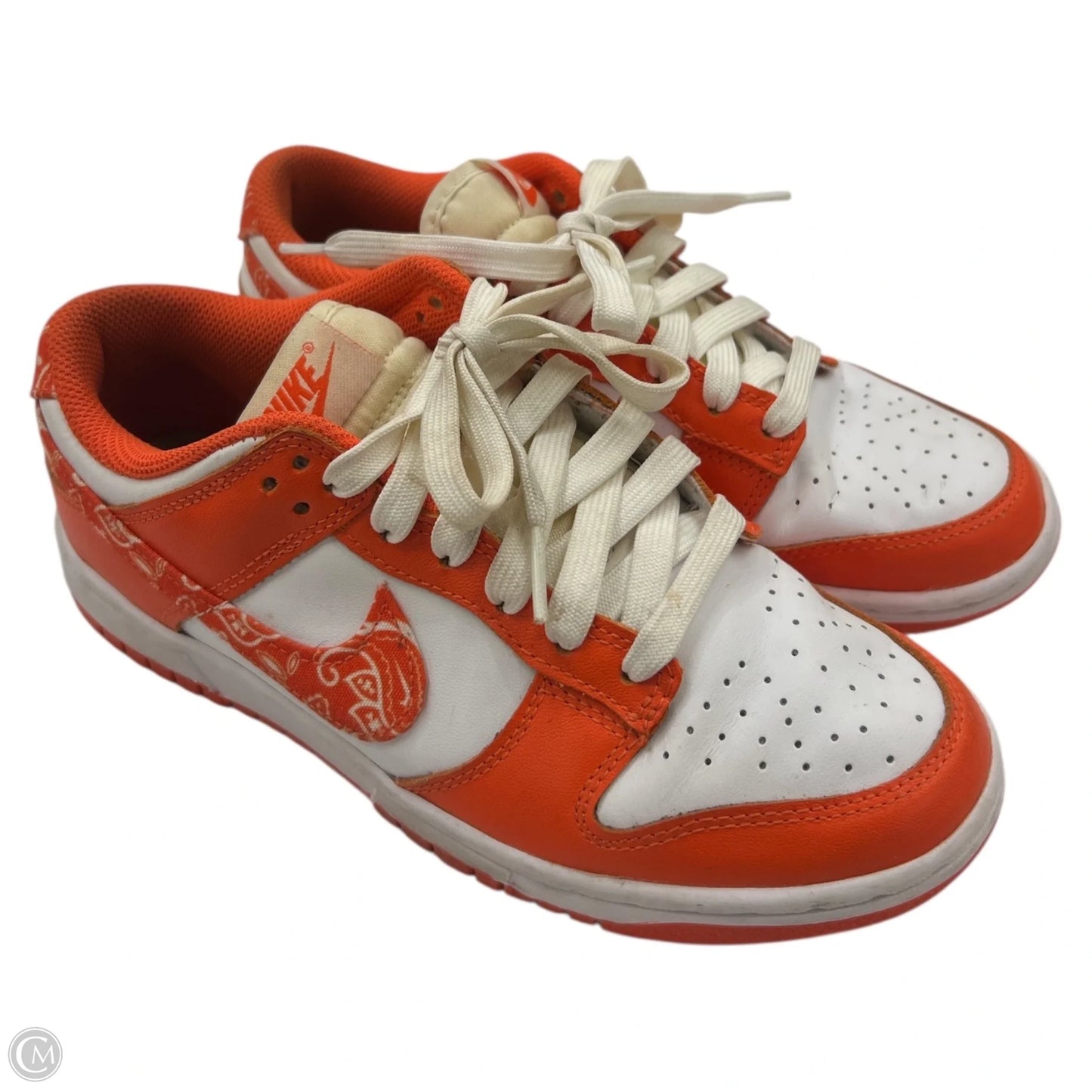 Shoes Sneakers By Nike In Orange & White, Size: 7
