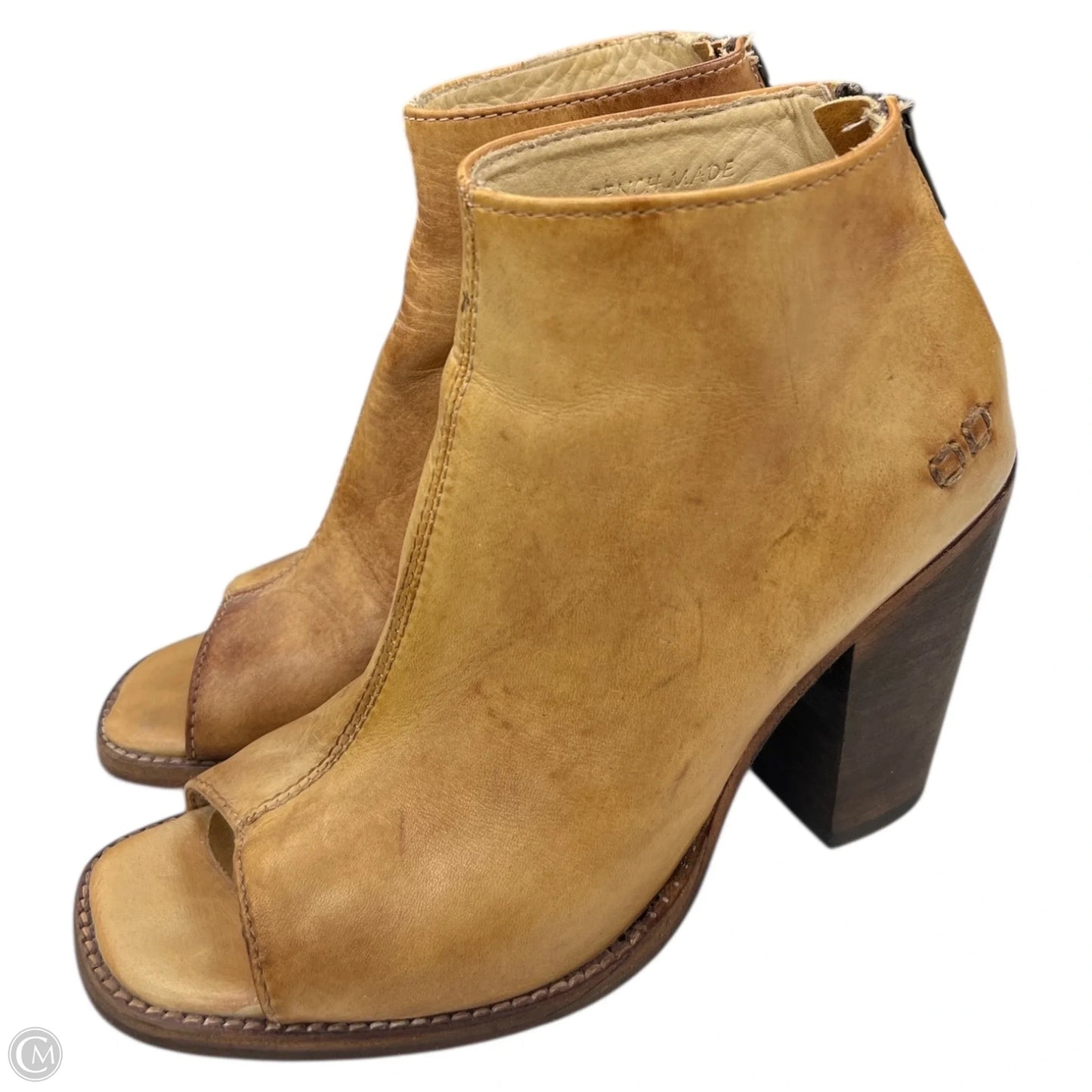 Sandals Heels Block By Bed Stu In Tan, Size: 7.5