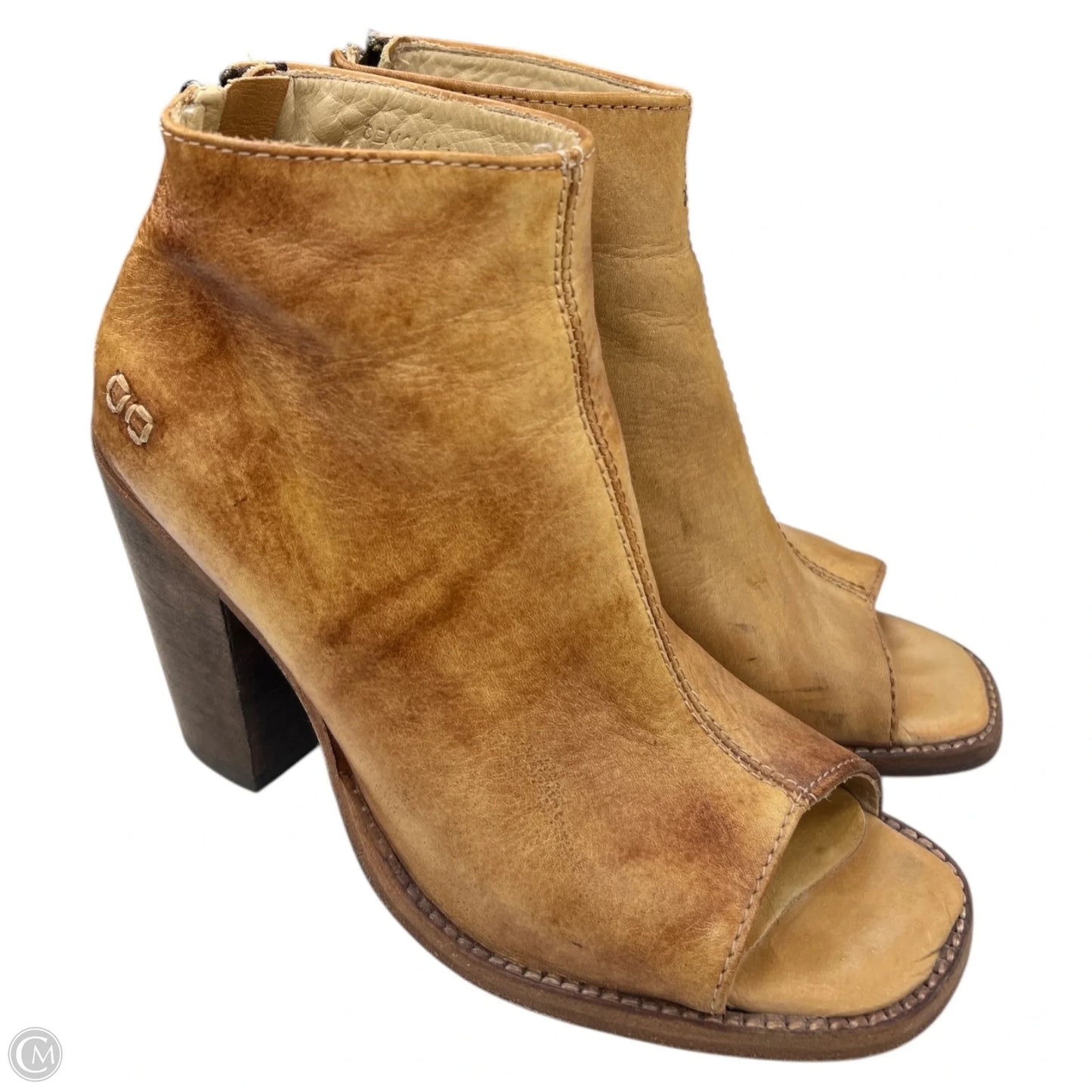 Sandals Heels Block By Bed Stu In Tan, Size: 7.5