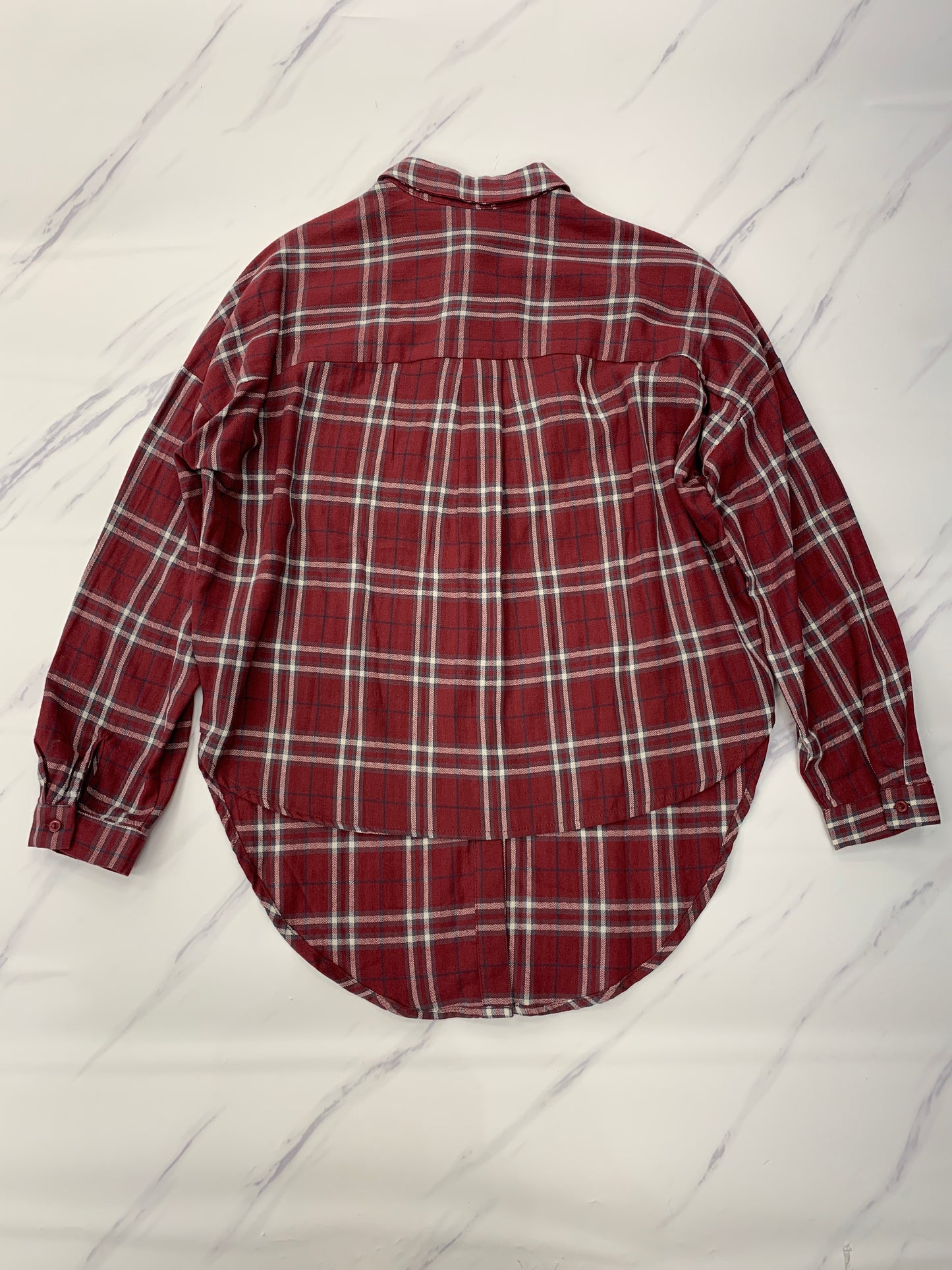 Top Long Sleeve By Cmb In Burgundy, Size: S